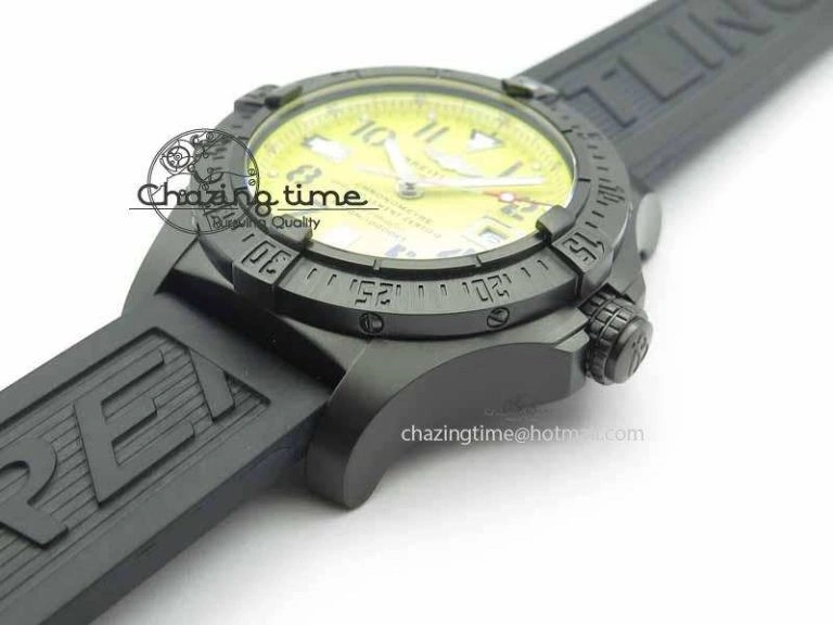 FashionForward Avenger Seawolf DLC HF 1:1 Best Edition Yellow Dial On Black Rubber Strap A25J 5744