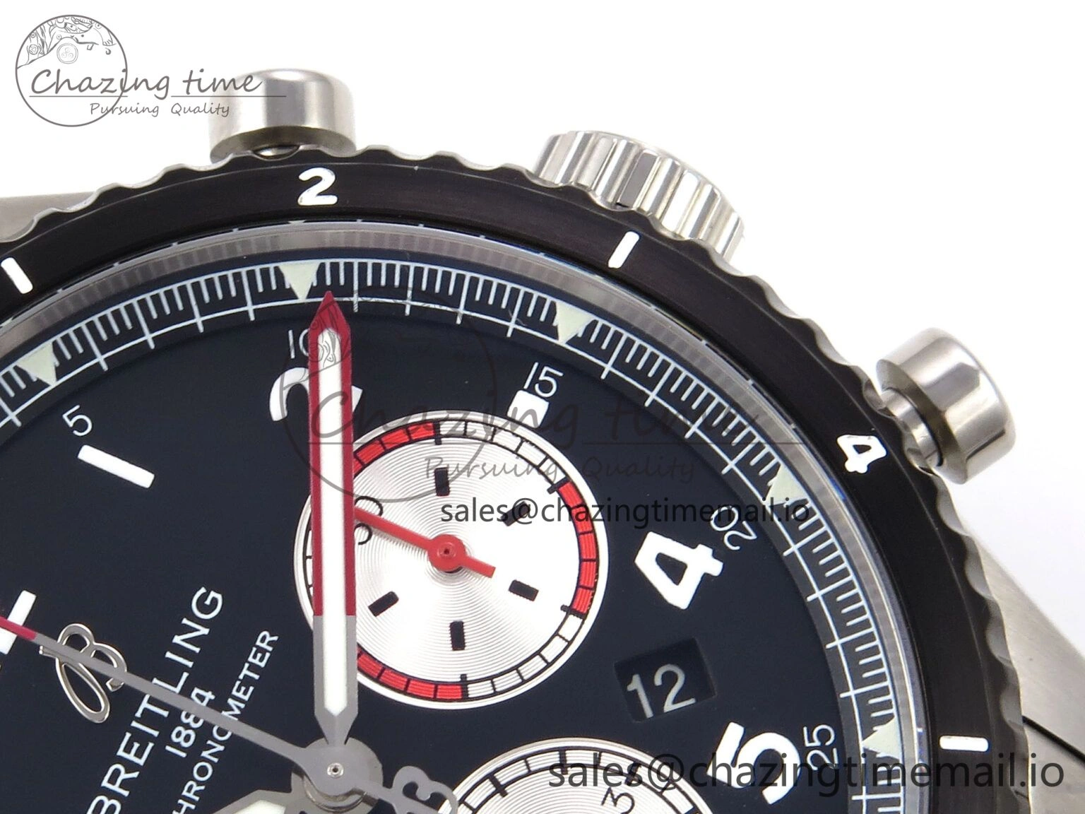 Aviator 8 Chrono SS EF 1:1 Best Edition Black Dial Arabic Bezel on SS Bracelet A Cozy 5498