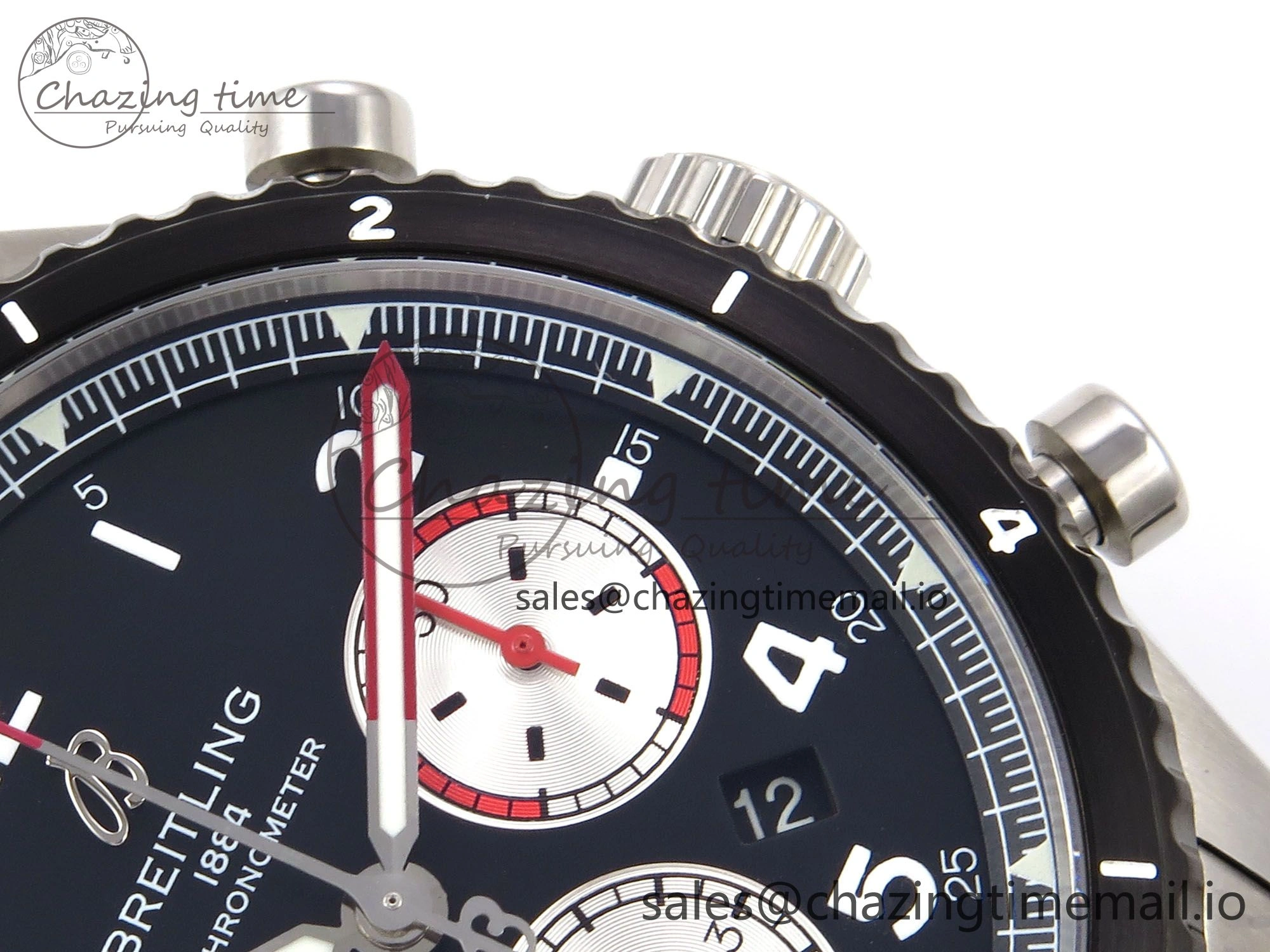 Aviator 8 Chrono SS EF 1:1 Best Edition Black Dial Arabic Bezel on SS Bracelet A Cozy 5498
