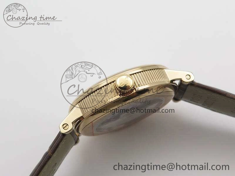 Effortless BG 9087BB Moonphase RG 1:1 Best Edition White Dial On Brown Leather Strap Cal. 5375