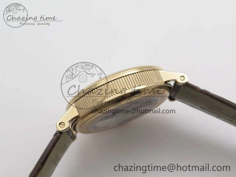 Effortless BG 9087BB Moonphase RG 1:1 Best Edition White Dial On Brown Leather Strap Cal. 5375
