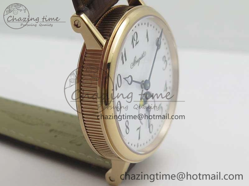 Effortless BG 9087BB Moonphase RG 1:1 Best Edition White Dial On Brown Leather Strap Cal. 5375