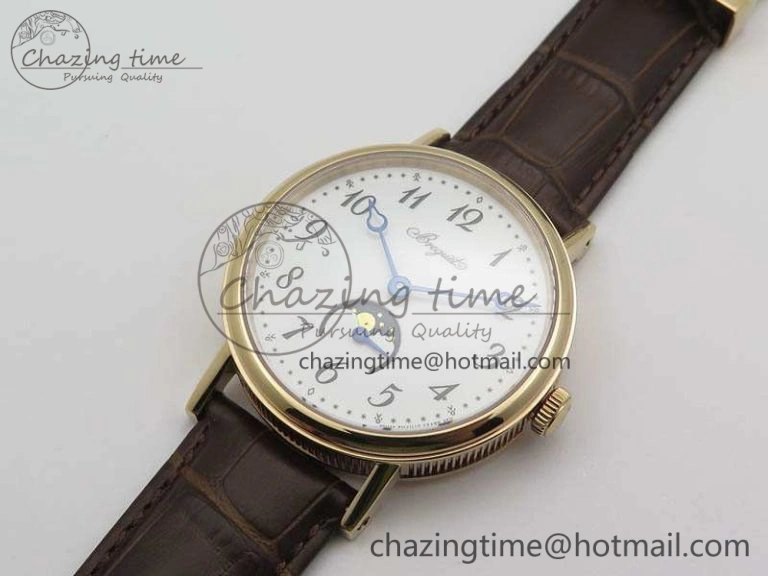 Effortless BG 9087BB Moonphase RG 1:1 Best Edition White Dial On Brown Leather Strap Cal. 5375
