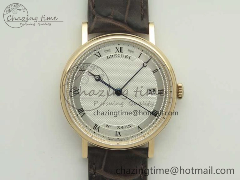 Effortless BG 9087BB Moonphase RG 1:1 Best Edition White Dial On Brown Leather Strap Cal. 5375