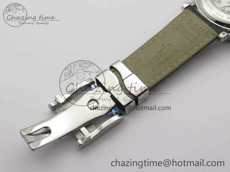 BestValue BG 9087BB Moonphase SS 1:1 Best Edition White Dial Diamond Bezel On Black Leather Strap Cal. 5367