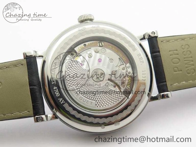 BestValue BG 9087BB Moonphase SS 1:1 Best Edition White Dial Diamond Bezel On Black Leather Strap Cal. 5367
