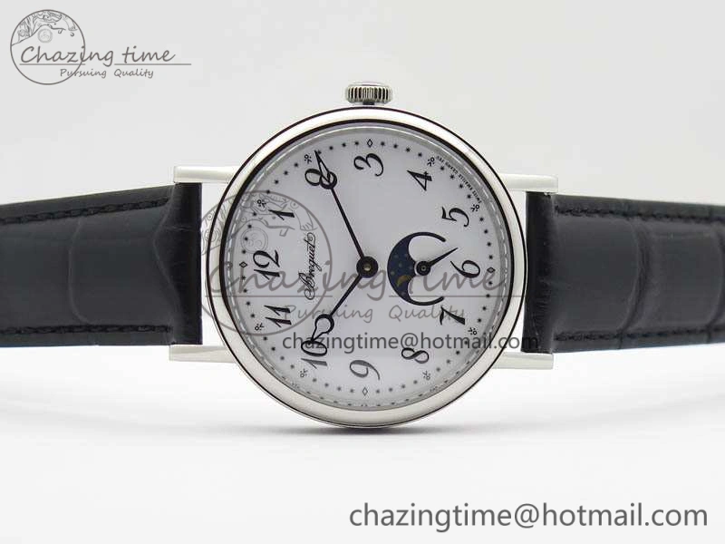 GoAnywhere BG 9087BB Moonphase SS 1:1 Best Edition White Dial On Black Leather Strap Cal. 5368
