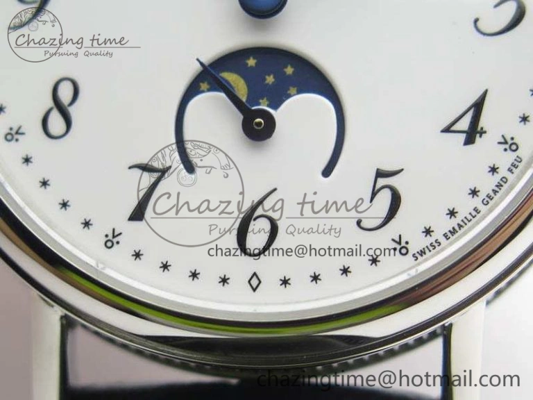 GoAnywhere BG 9087BB Moonphase SS 1:1 Best Edition White Dial On Black Leather Strap Cal. 5368