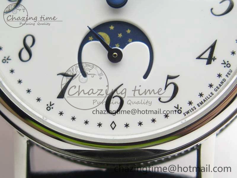 GoAnywhere BG 9087BB Moonphase SS 1:1 Best Edition White Dial On Black Leather Strap Cal. 5368