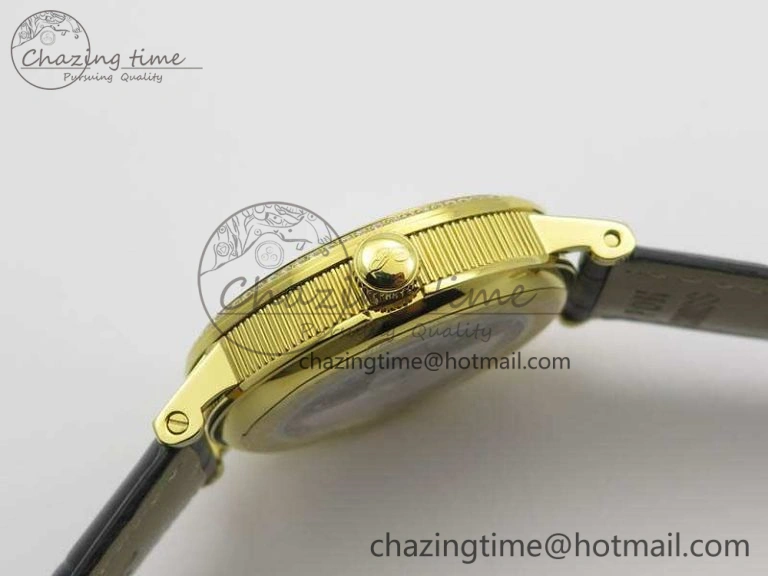 BG 9087BB Moonphase YG 1:1 Best Edition White Dial Diamond Bezel On Black Leather Strap Cal. GoAnywhere 5369