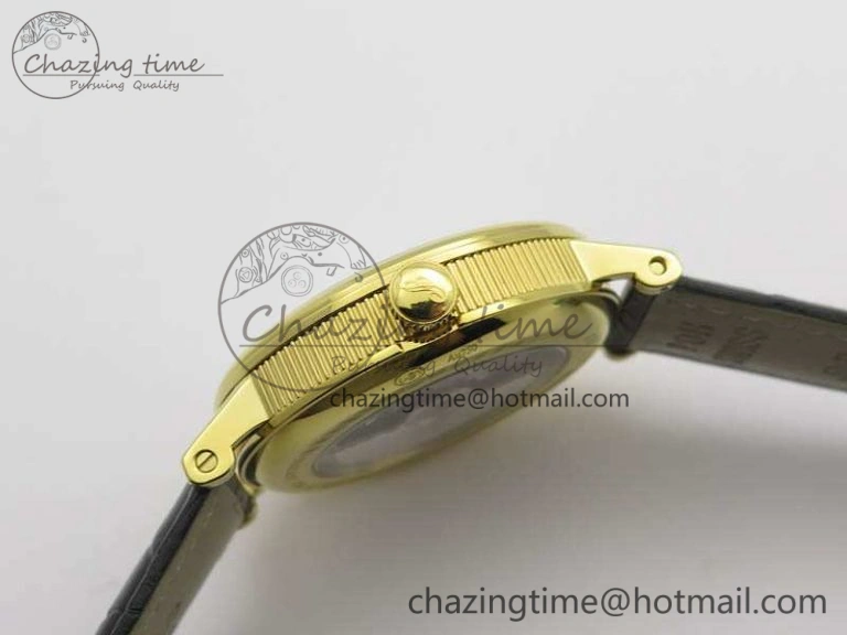 BG 9087BB Moonphase YG 1:1 Best Edition White Dial On Black Leather Strap Cal. Premium 5370