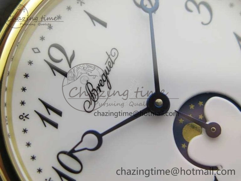 BG 9087BB Moonphase YG 1:1 Best Edition White Dial On Black Leather Strap Cal. Premium 5370