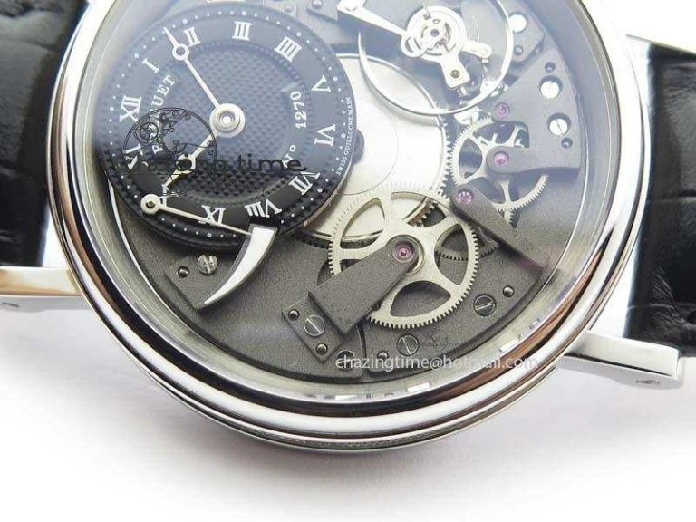 BG Tourbillon SS Best Edition Black Dial On Black Leather Strap A23J Durable 5373