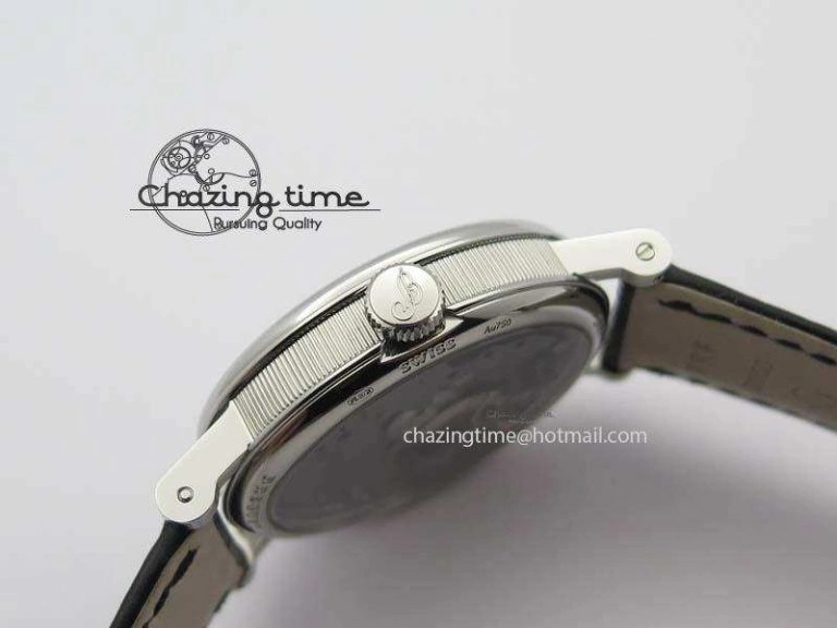 BG Tourbillon SS Best Edition Black Dial On Black Leather Strap A23J Durable 5373