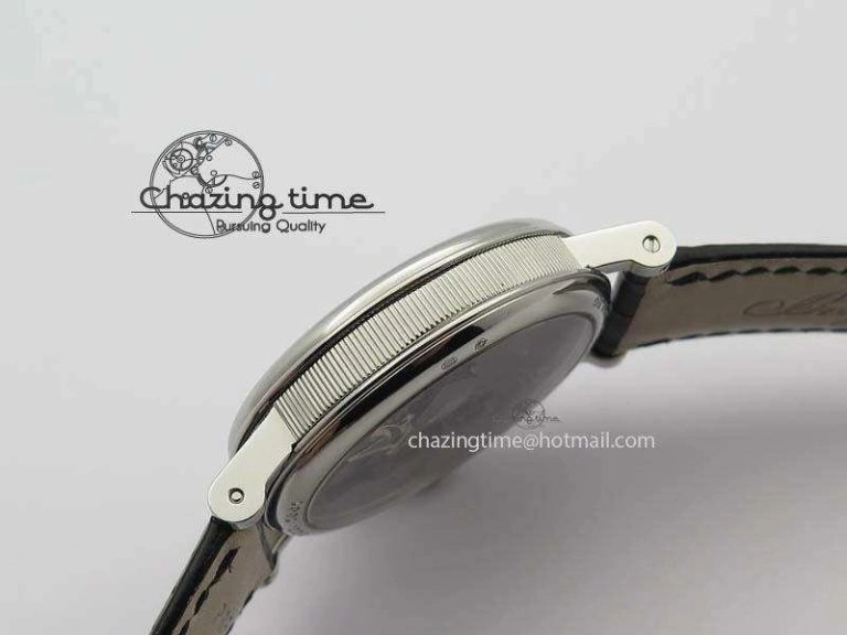 BG Tourbillon SS Best Edition Black Dial On Black Leather Strap A23J Durable 5373