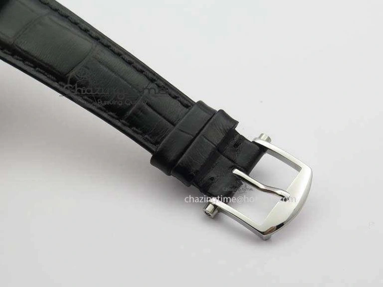 BG Tourbillon SS Best Edition Black Dial On Black Leather Strap A23J Durable 5373