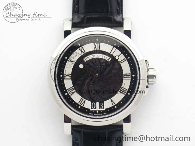 BG Tourbillon SS Best Edition Black Dial On Black Leather Strap A23J Durable 5373