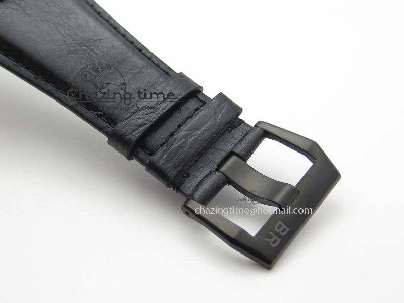 BR 01-92 Airborne Skull PVD Blue Dial On Black Leather Strap MIYOTA 9015 (Free Rubber Strap) Refined 5239