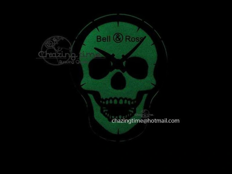 BR 01-92 Airborne Skull PVD Grey Dial On Black Leather Strap MIYOTA 9015 (Free Rubber Strap) Flexible 5240