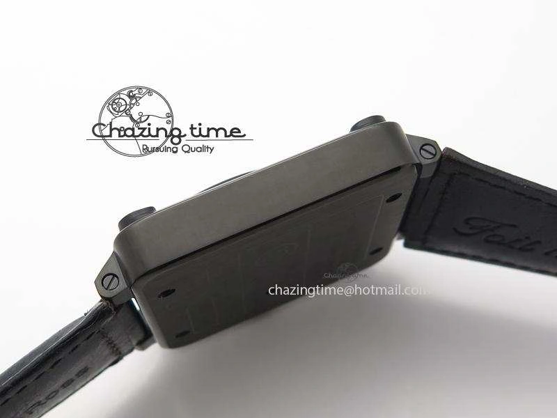 BR 01-92 Airborne Skull PVD Grey Dial On Black Leather Strap MIYOTA 9015 (Free Rubber Strap) Flexible 5240