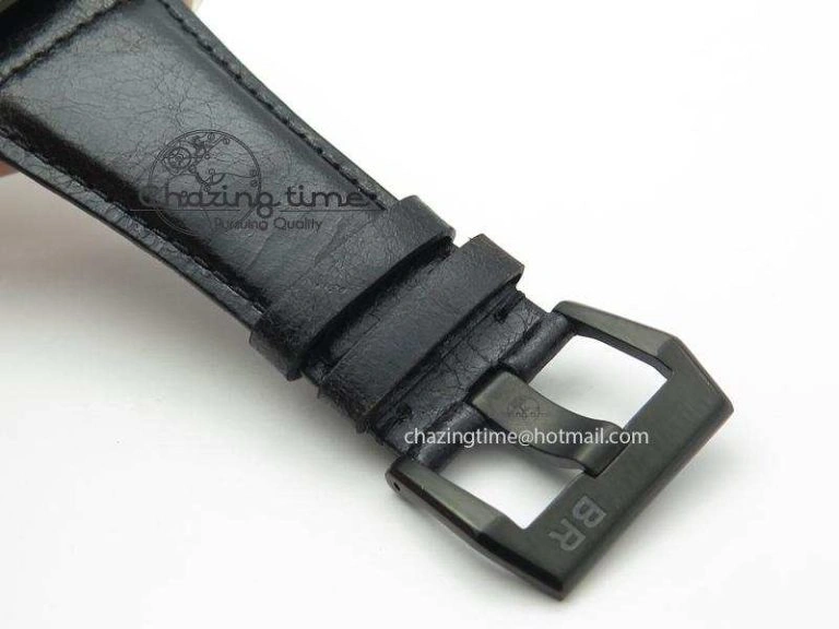 BR 01-92 Airborne Skull PVD Grey Dial On Black Leather Strap MIYOTA 9015 (Free Rubber Strap) Flexible 5240