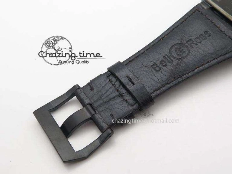 BR 01-92 Airborne Skull PVD Grey Dial On Black Leather Strap MIYOTA 9015 (Free Rubber Strap) Flexible 5240
