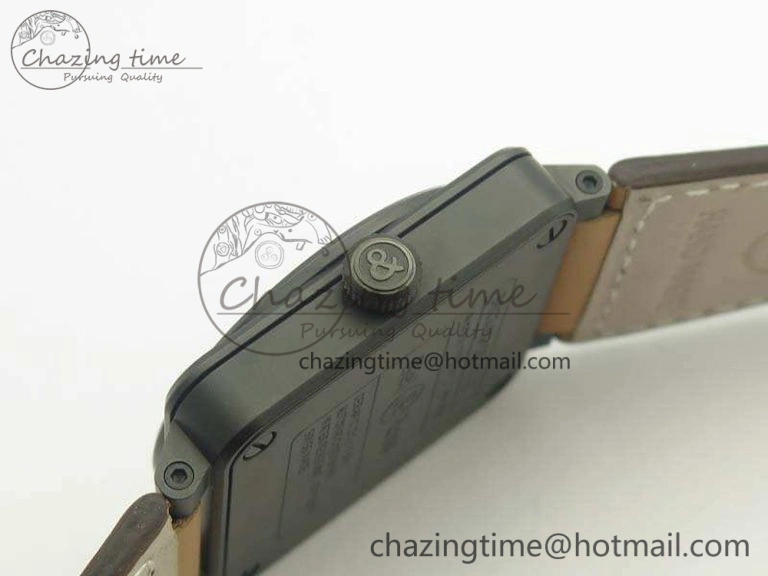 BR 03-92 42.5mm Real Ceramic Case NII 1:1 Best Edition Black Dial On Leather Strap MIYOTA ZeroBulk 5190