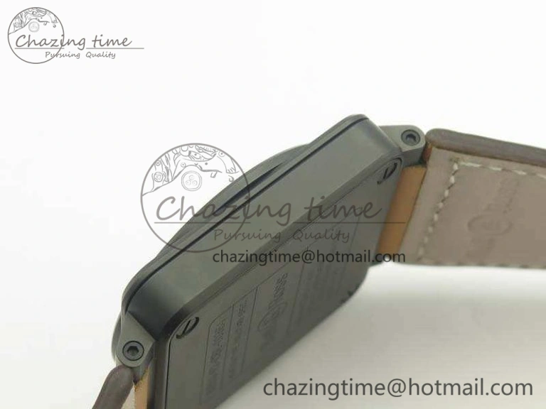 BR 03-92 42.5mm Real Ceramic Case NII 1:1 Best Edition Black Dial On Leather Strap MIYOTA ZeroBulk 5190