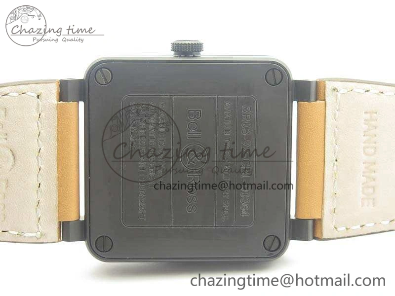 BR 03-92 42.5mm Real Ceramic Case NII 1:1 Best Edition Black Dial On Leather Strap MIYOTA ZeroBulk 5190