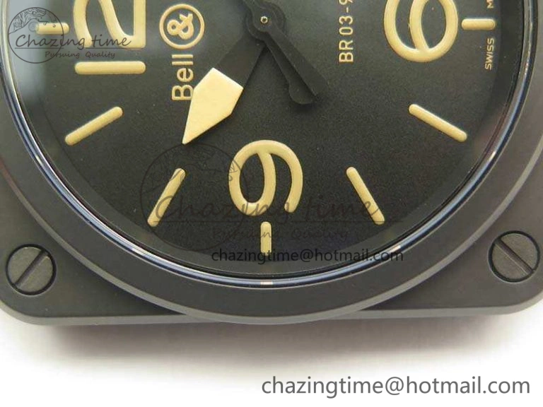 BR 03-92 42.5mm Real Ceramic Case NII 1:1 Best Edition Black Dial On Leather Strap MIYOTA ZeroBulk 5190