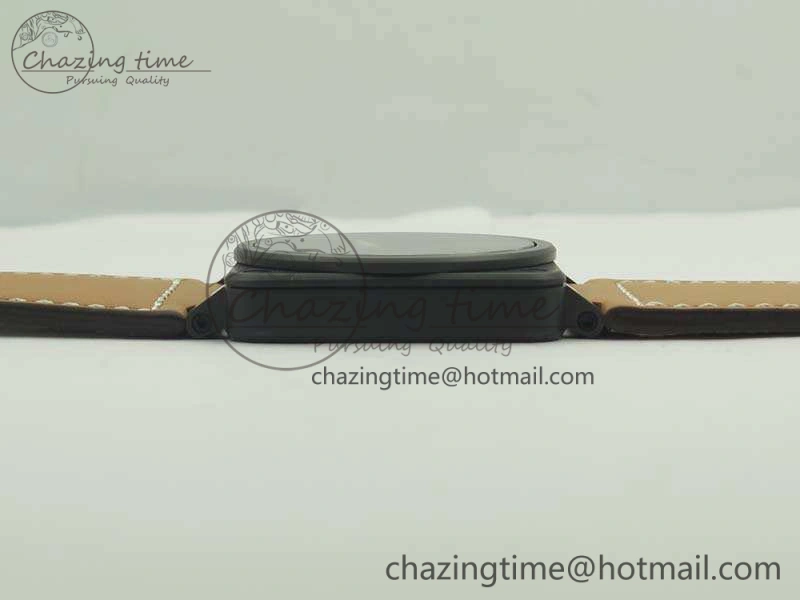 BR 03-92 42.5mm Real Ceramic Case NII 1:1 Best Edition Black Dial On Leather Strap MIYOTA ZeroBulk 5190