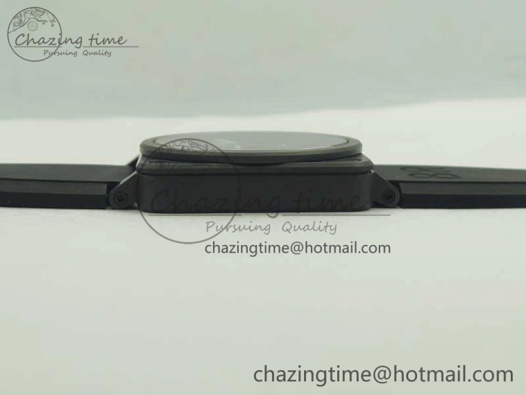 Neat BR 03-92 42.5mm Real Ceramic Case NII 1:1 Best Edition Black Dial On Rubber Strap MIYOTA 5195