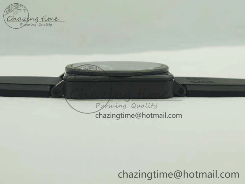 Neat BR 03-92 42.5mm Real Ceramic Case NII 1:1 Best Edition Black Dial On Rubber Strap MIYOTA 5195