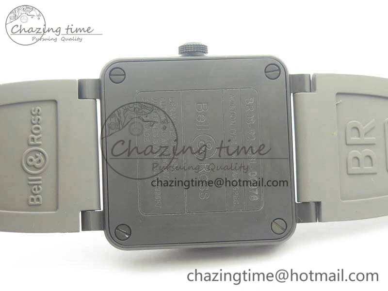 HighPerformance BR 03-92 42.5mm Real Ceramic Case NII 1:1 Best Edition Gray Dial On Rubber Strap MIYOTA 5192