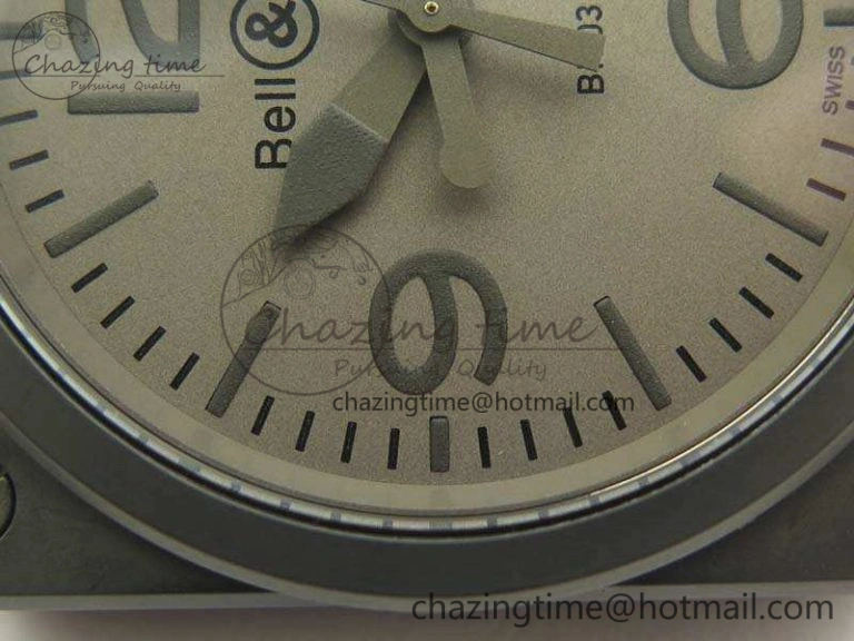 HighPerformance BR 03-92 42.5mm Real Ceramic Case NII 1:1 Best Edition Gray Dial On Rubber Strap MIYOTA 5192
