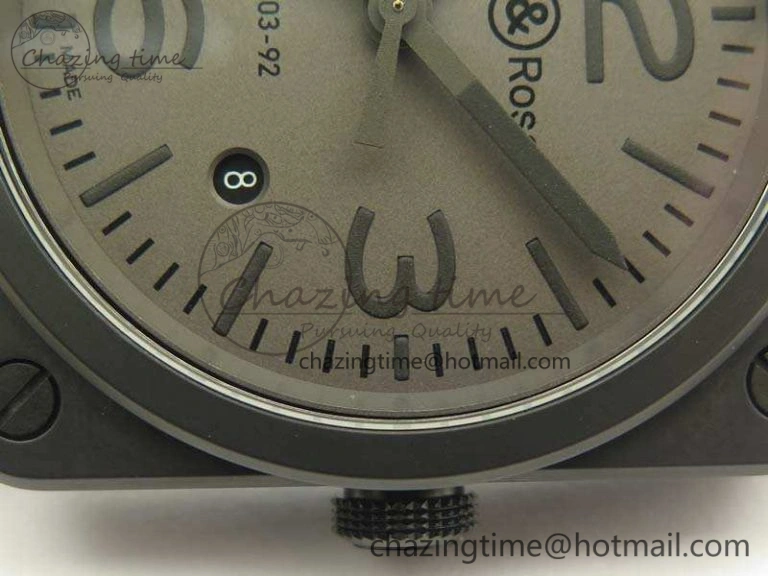 HighPerformance BR 03-92 42.5mm Real Ceramic Case NII 1:1 Best Edition Gray Dial On Rubber Strap MIYOTA 5192