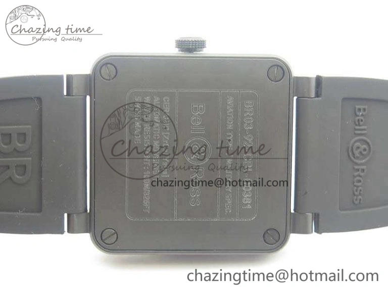 BR 03-92 42.5mm Real Ceramic Case NII 1:1 Best Edition Green Dial On Rubber Strap MIYOTA HighQuality 5191