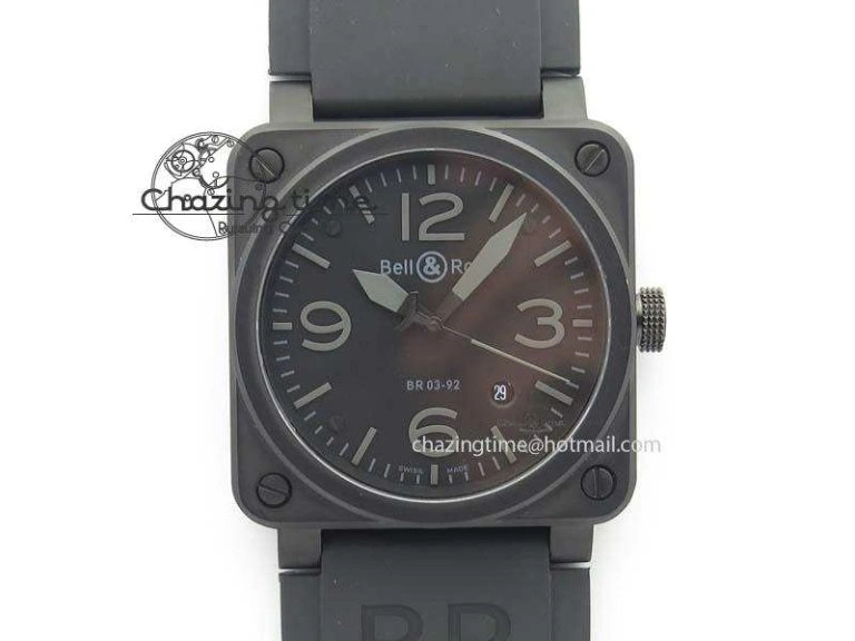 SmoothTexture BR 03-92 42mm Commando 1:1 Best Edition On Grey Rubber Strap Miyota 5245