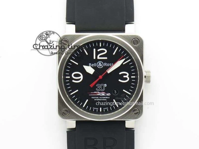 SmoothTexture BR 03-92 42mm Commando 1:1 Best Edition On Grey Rubber Strap Miyota 5245