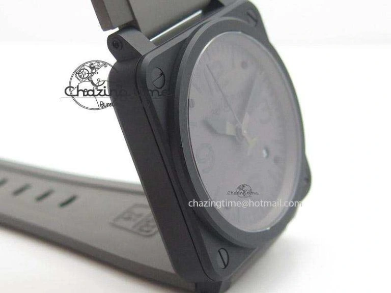 SmoothTexture BR 03-92 42mm Commando 1:1 Best Edition On Grey Rubber Strap Miyota 5245
