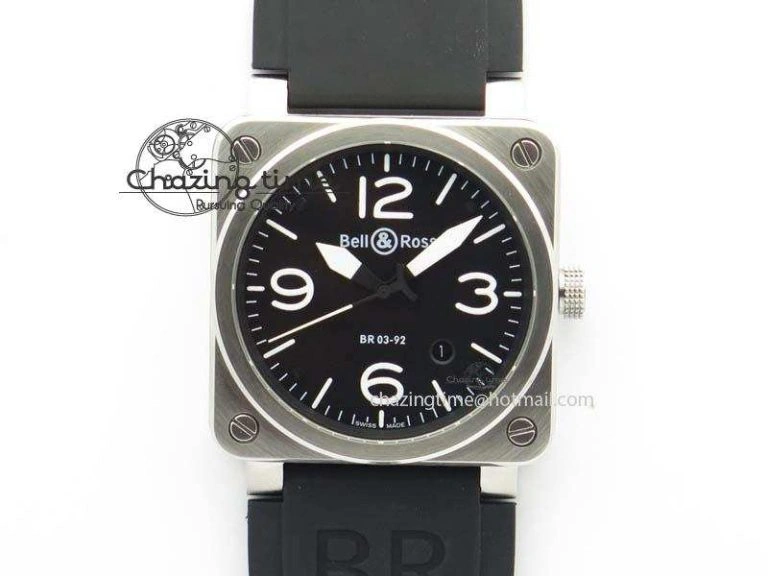 Bold BR 03-92 42mm Military Type 1:1 Best Edition On Black Rubber Strap Miyota 5248