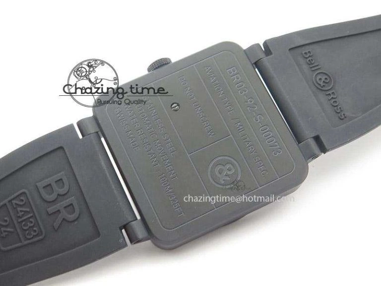 Bold BR 03-92 42mm Military Type 1:1 Best Edition On Black Rubber Strap Miyota 5248
