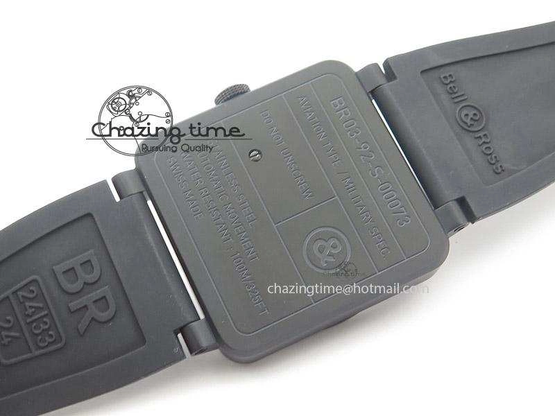 Bold BR 03-92 42mm Military Type 1:1 Best Edition On Black Rubber Strap Miyota 5248