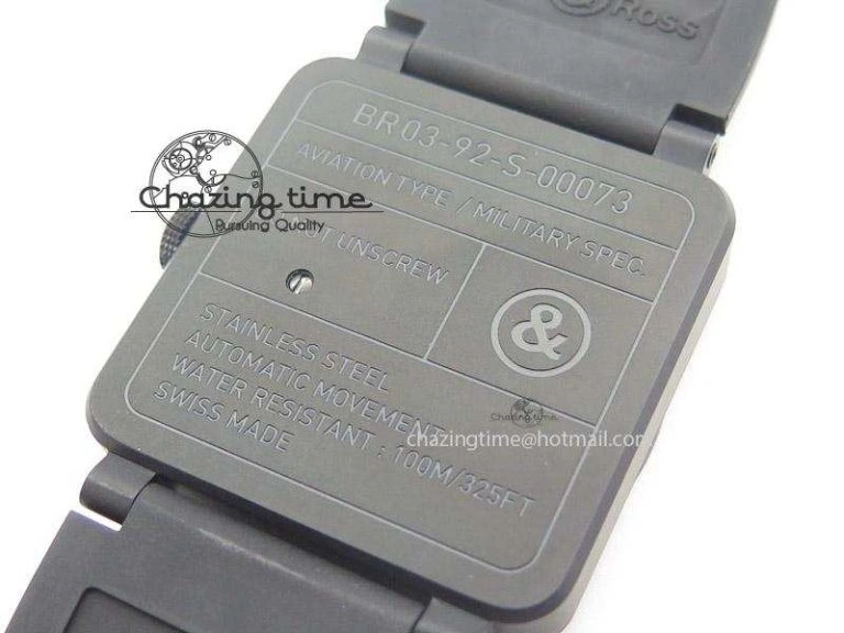 Bold BR 03-92 42mm Military Type 1:1 Best Edition On Black Rubber Strap Miyota 5248