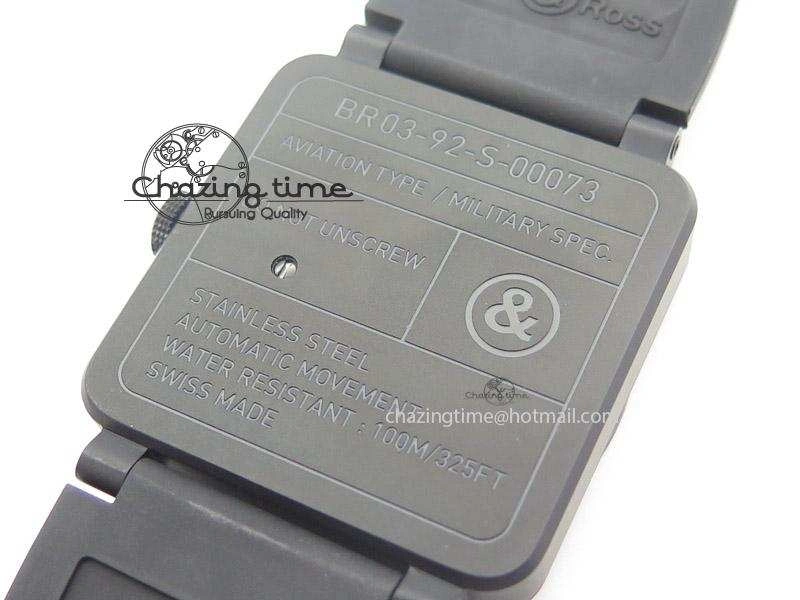 Bold BR 03-92 42mm Military Type 1:1 Best Edition On Black Rubber Strap Miyota 5248