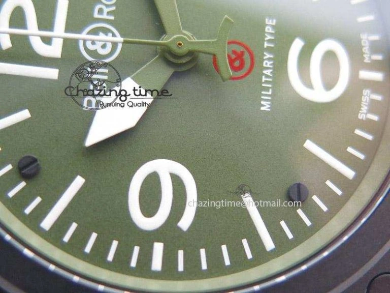 Bold BR 03-92 42mm Military Type 1:1 Best Edition On Black Rubber Strap Miyota 5248