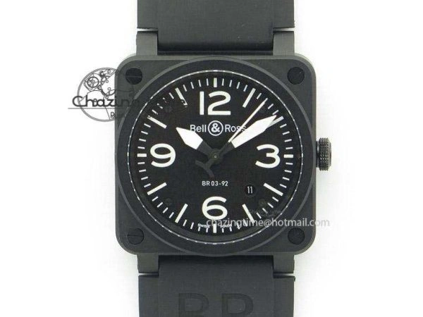 BR 03-92 42mm PVD 1:1 Best Edition On Black Rubber Strap Miyota StreetReady 5249