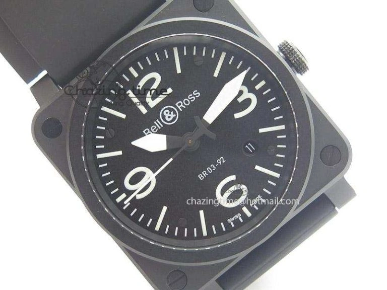 BR 03-92 42mm PVD 1:1 Best Edition On Black Rubber Strap Miyota StreetReady 5249