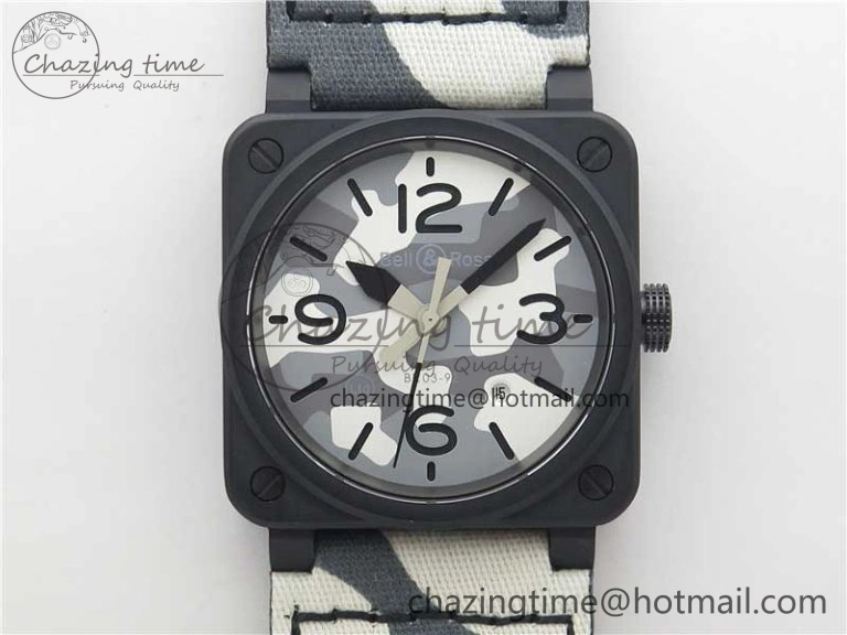 Durable BR 03-92 DLC 1:1 Best Edition Gray Camouflage Apes Dial on Camouflage Strap MIYOTA 9015 V 5167