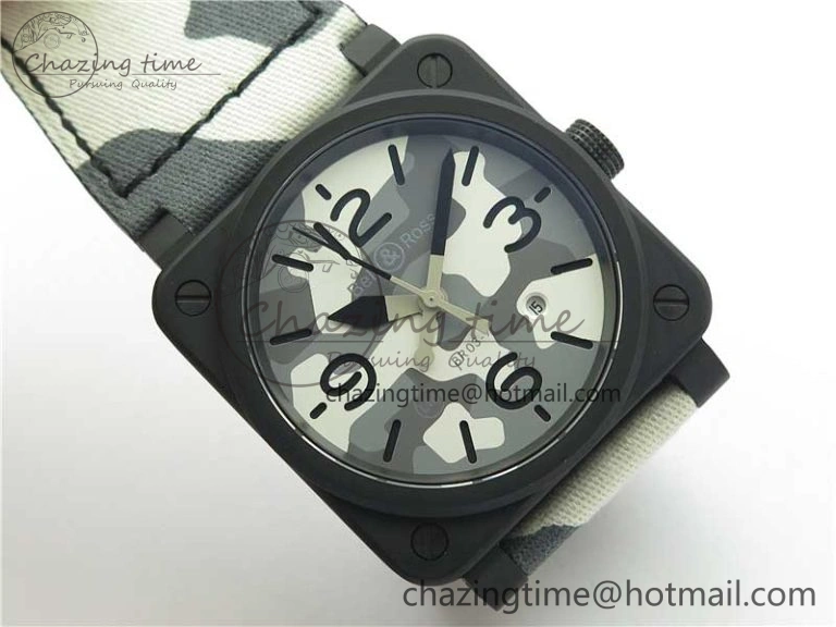 Durable BR 03-92 DLC 1:1 Best Edition Gray Camouflage Apes Dial on Camouflage Strap MIYOTA 9015 V 5167